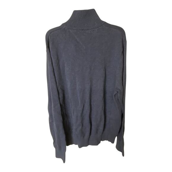 Tommy Hilfiger Men's L 2/2 Zip Pullover Sweater Navy Blue 100% Cotton Basic New - Picture 4 of 6